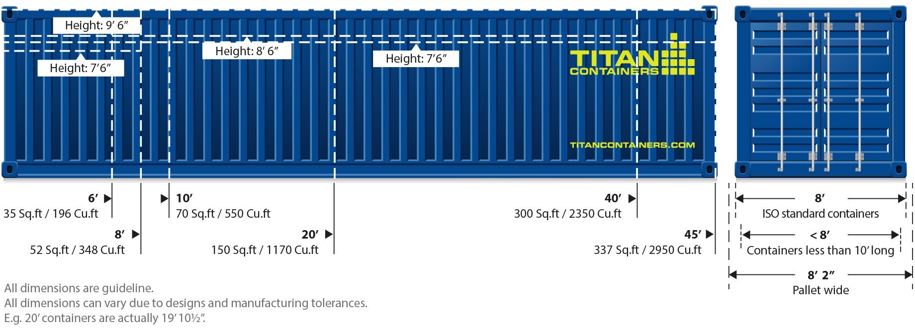 CONTAINER DIMENSIONS GUIDE TITAN CONTAINERS 6 8 10 20 40 FOOT