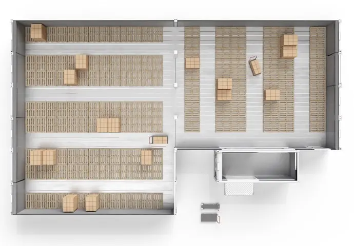Arctic SuperStore avec palettes et salle de raccordement