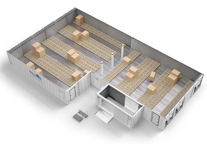 Arctic SuperStore avec palettes et salle de raccordement